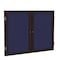 Ghent Enclosed Bulletin Board, 2 Door, Fabric, Walnut Frame, 3 ft H x 4 ft W, Blue PN23648F-93 - alternate 1